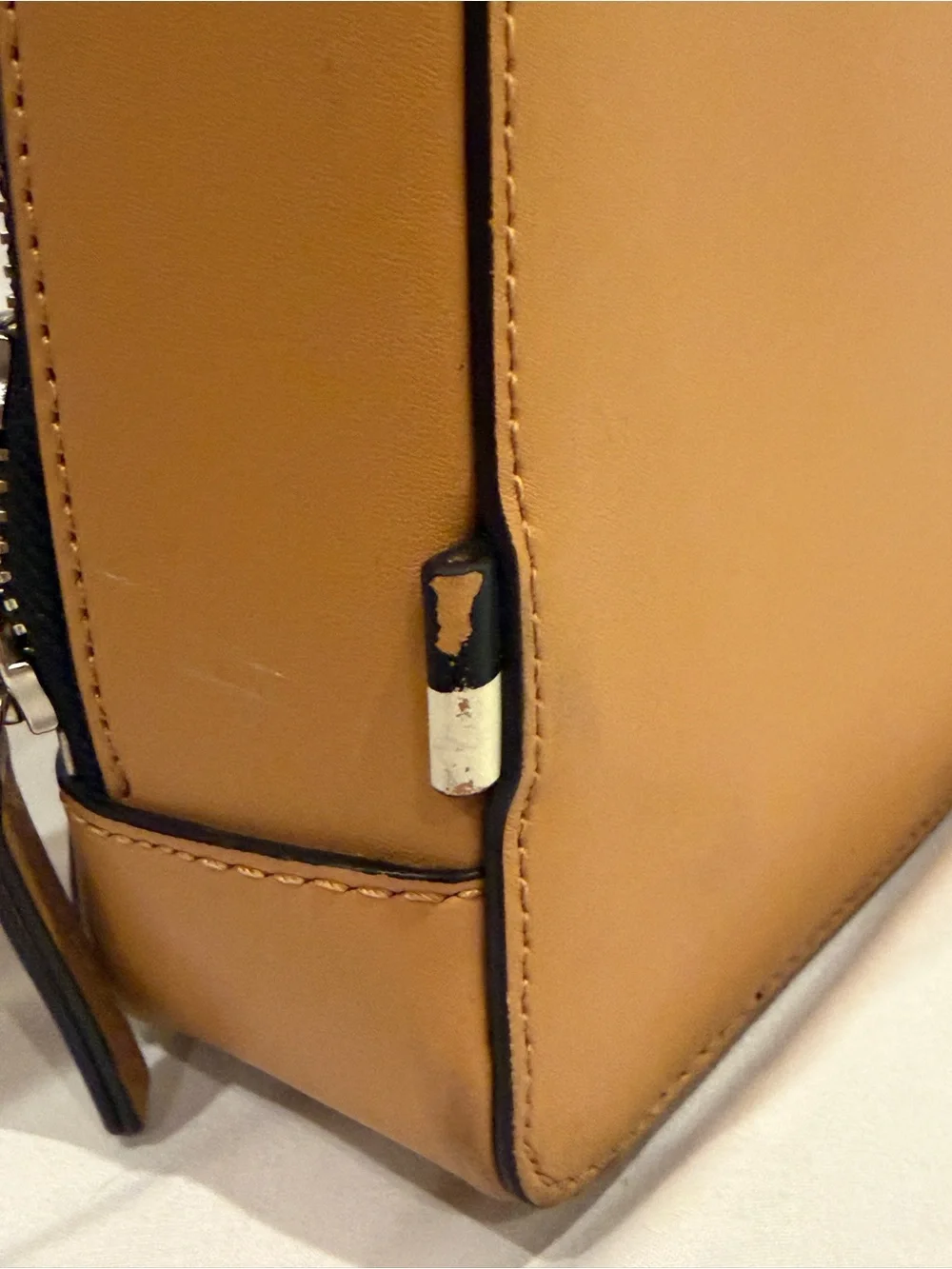 16” x 11” Genuine BEN MINKOFF Tan Camel Leather Laptop Briefcase Bag